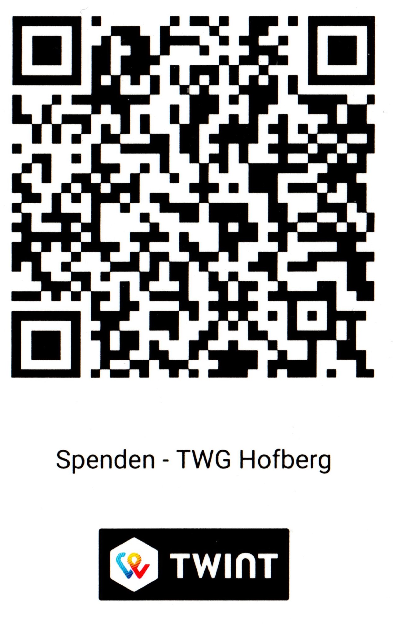 TWINT code für Spenden Homepage